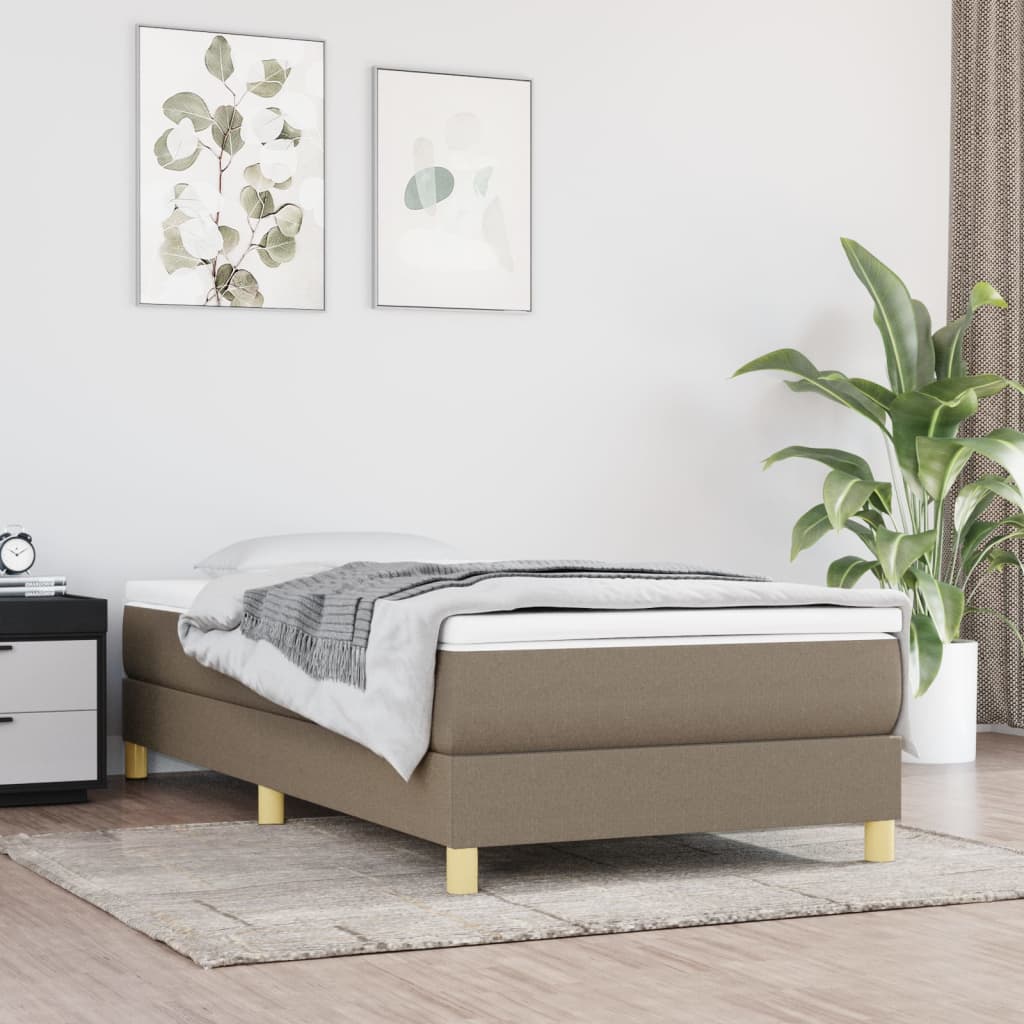 vidaXL Estructura de cama sin colchón tela gris taupe 90x190 cm