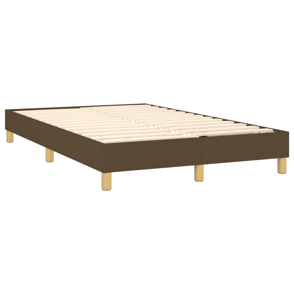 vidaXL Estructura de cama sin colchón tela marrón oscuro 120x200 cm