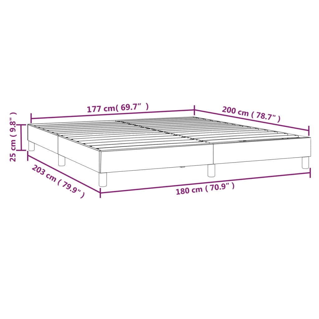 vidaXL Cama sin colchón de tela marrón oscuro 180x200 cm