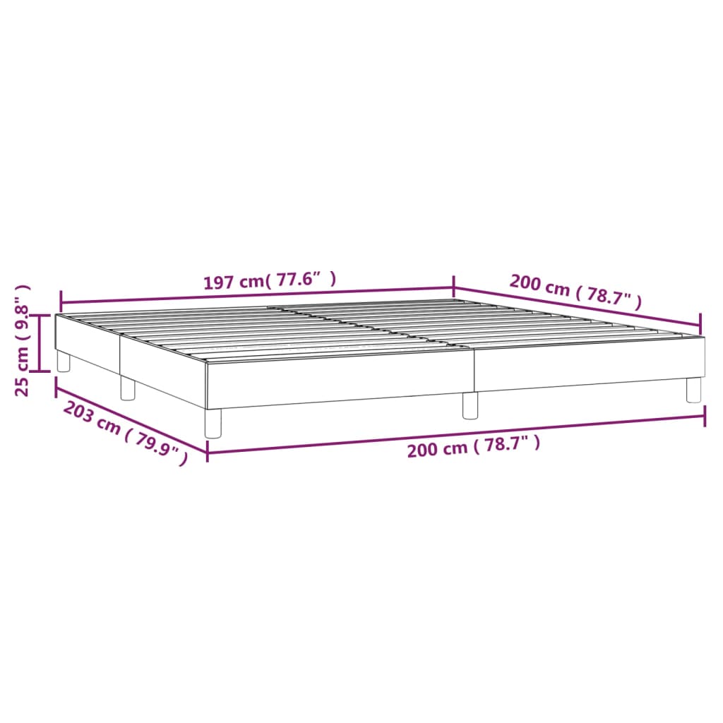 vidaXL Estructura de cama sin colchón tela verde 200x200 cm