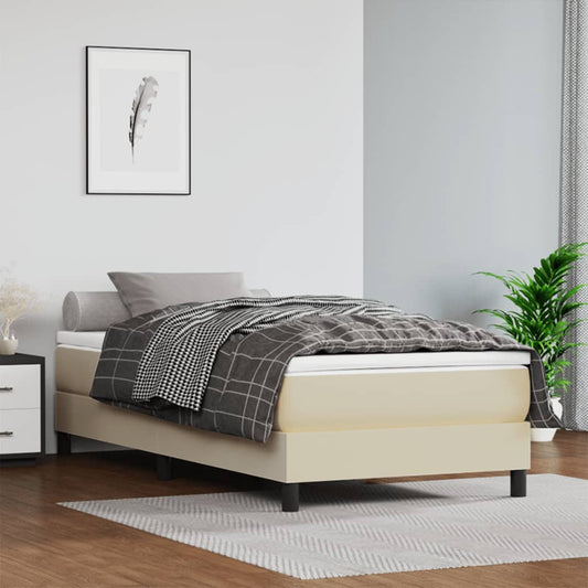 vidaXL Estructura de cama sin colchón cuero sintético crema 80x200 cm