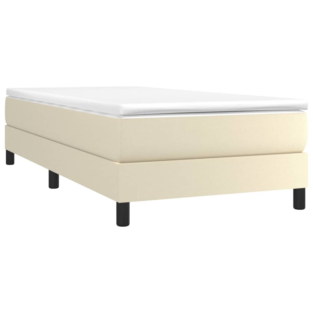 vidaXL Estructura de cama sin colchón cuero sintético crema 90x190 cm