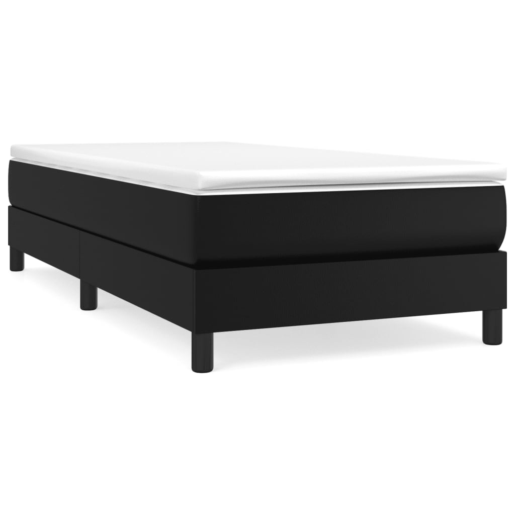 vidaXL Estructura de cama sin colchón cuero sintético negro 90x200 cm