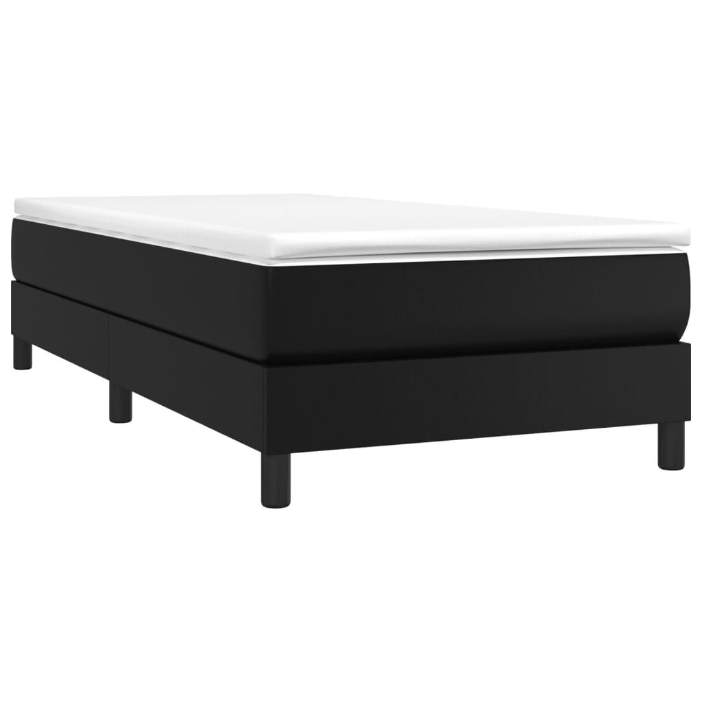 vidaXL Estructura de cama sin colchón cuero sintético negro 90x200 cm