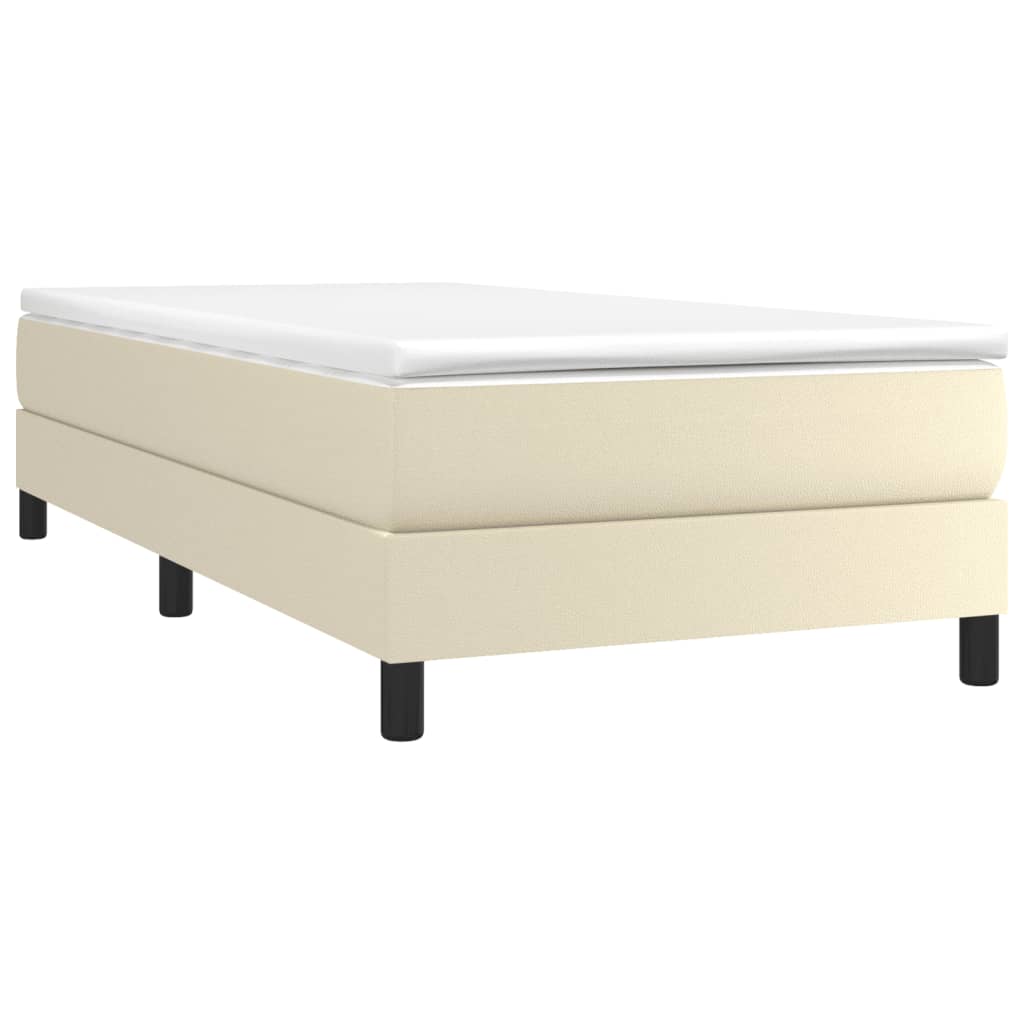 vidaXL Estructura de cama sin colchón cuero sintético crema 90x200 cm