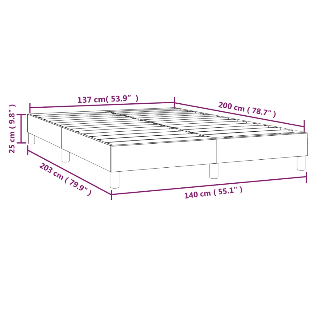 vidaXL Estructura de cama sin colchón cuero sintético negro 140x200 cm