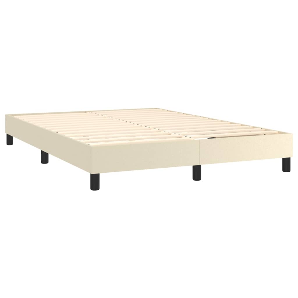 vidaXL Estructura de cama sin colchón cuero sintético crema 140x200 cm