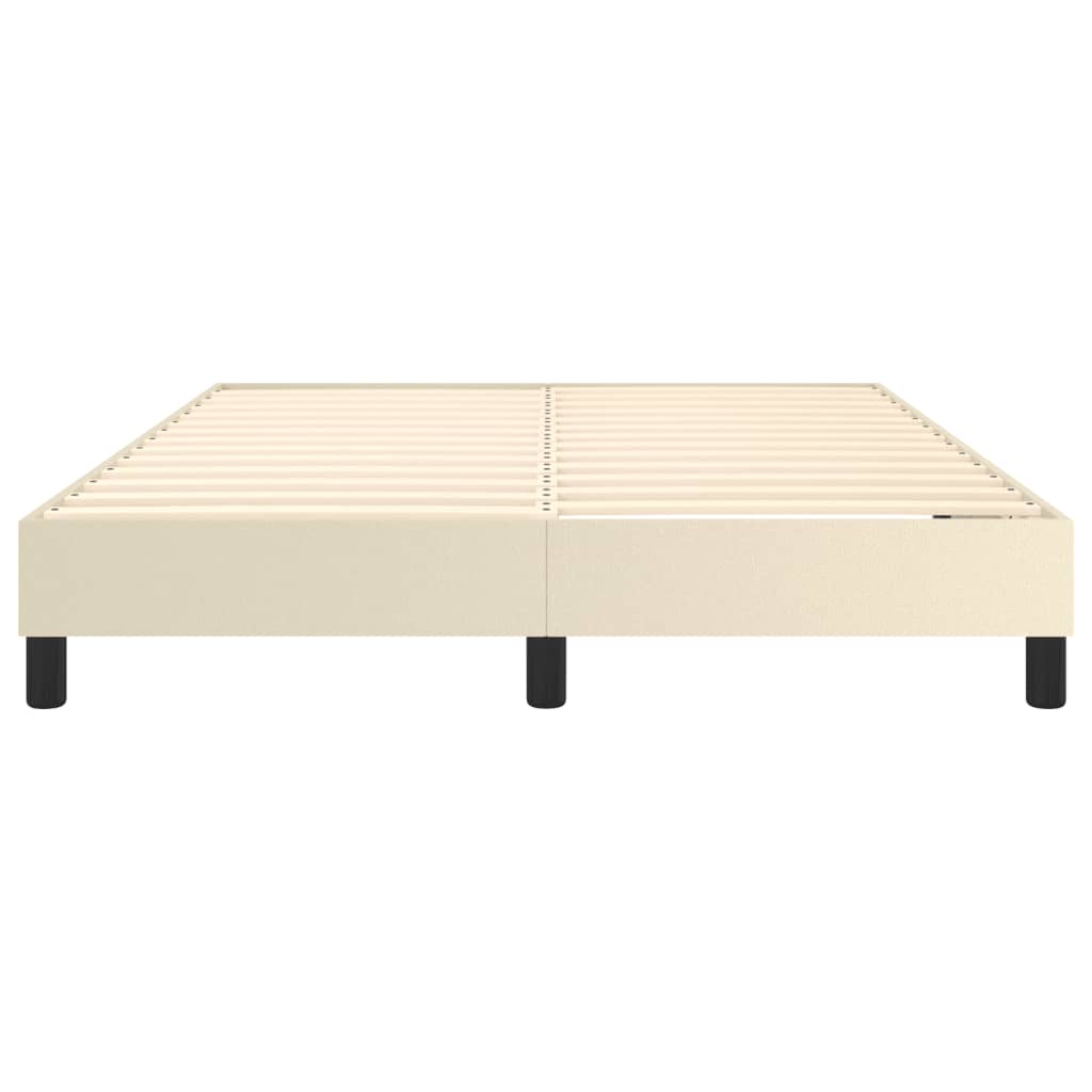 vidaXL Estructura de cama sin colchón cuero sintético crema 140x200 cm