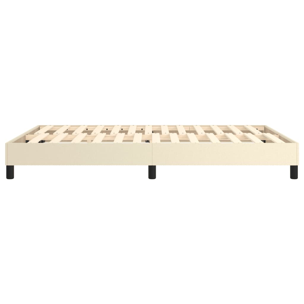 vidaXL Estructura de cama sin colchón cuero sintético crema 140x200 cm