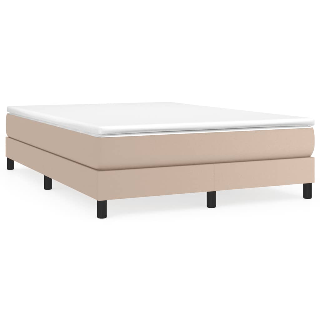 vidaXL Estructura cama sin colchón cuero sintético capuchino 140x200cm