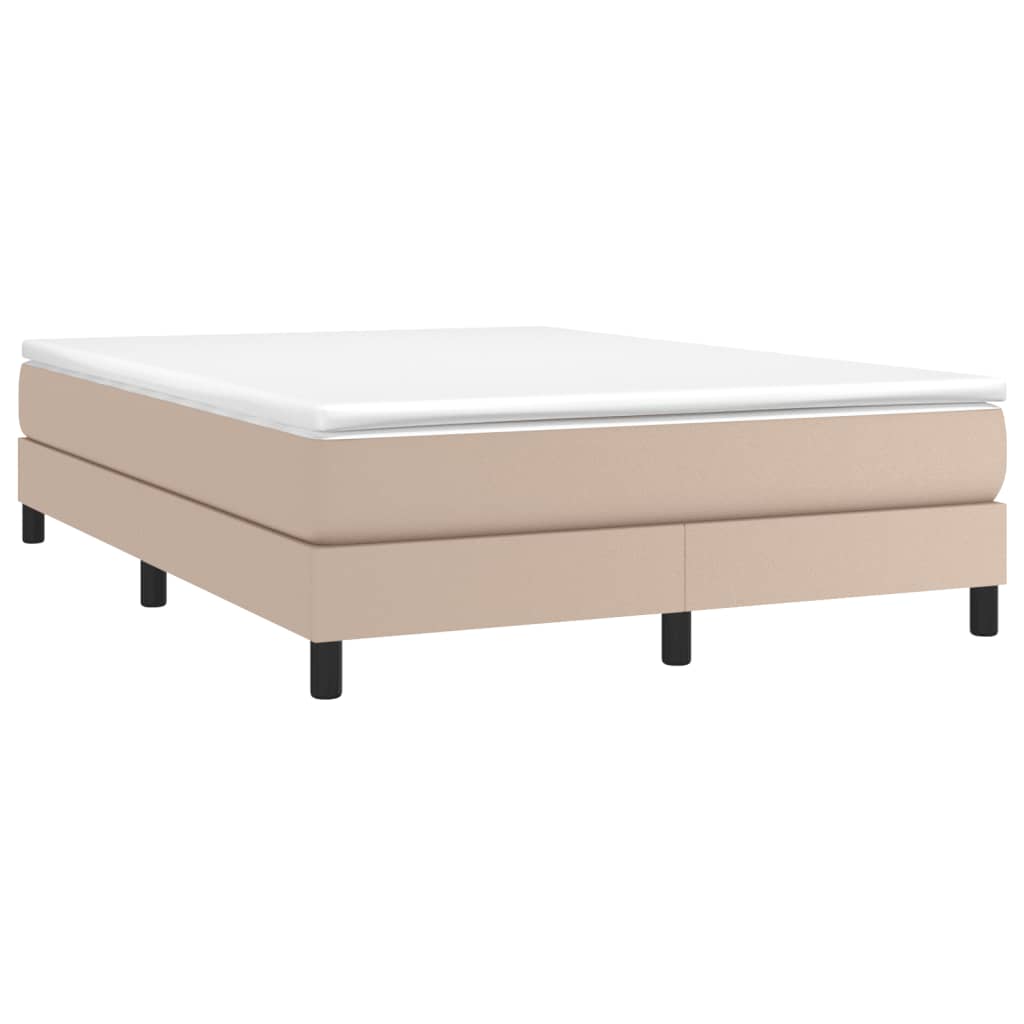 vidaXL Estructura cama sin colchón cuero sintético capuchino 140x200cm