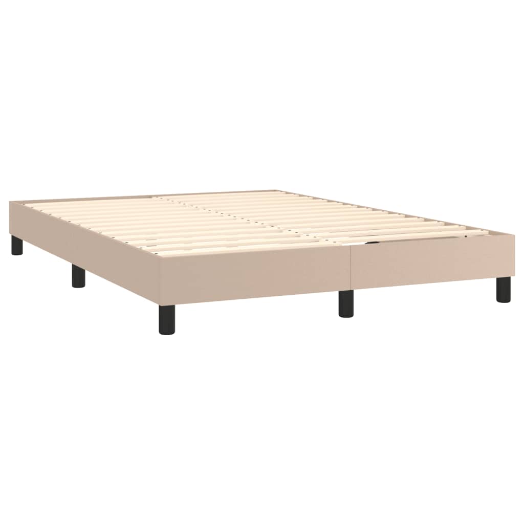 vidaXL Estructura cama sin colchón cuero sintético capuchino 140x200cm