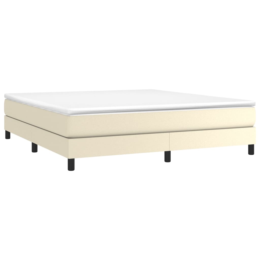 vidaXL Estructura de cama sin colchón cuero sintético crema 160x200 cm