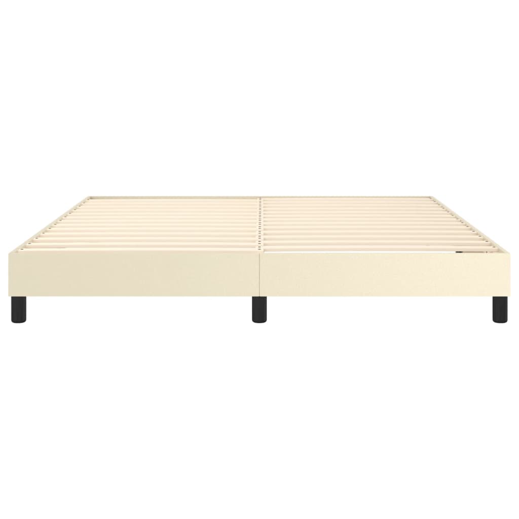 vidaXL Estructura de cama sin colchón cuero sintético crema 160x200 cm