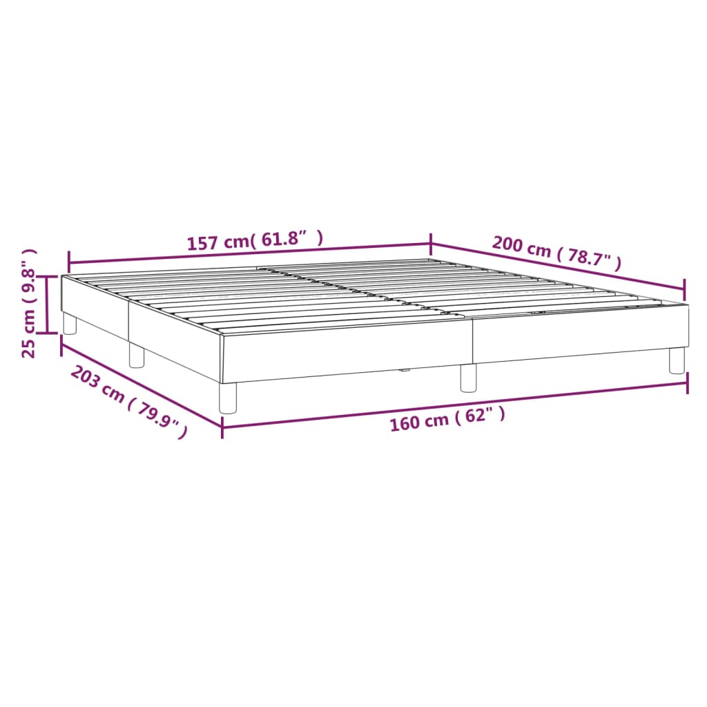 vidaXL Estructura de cama sin colchón cuero sintético crema 160x200 cm