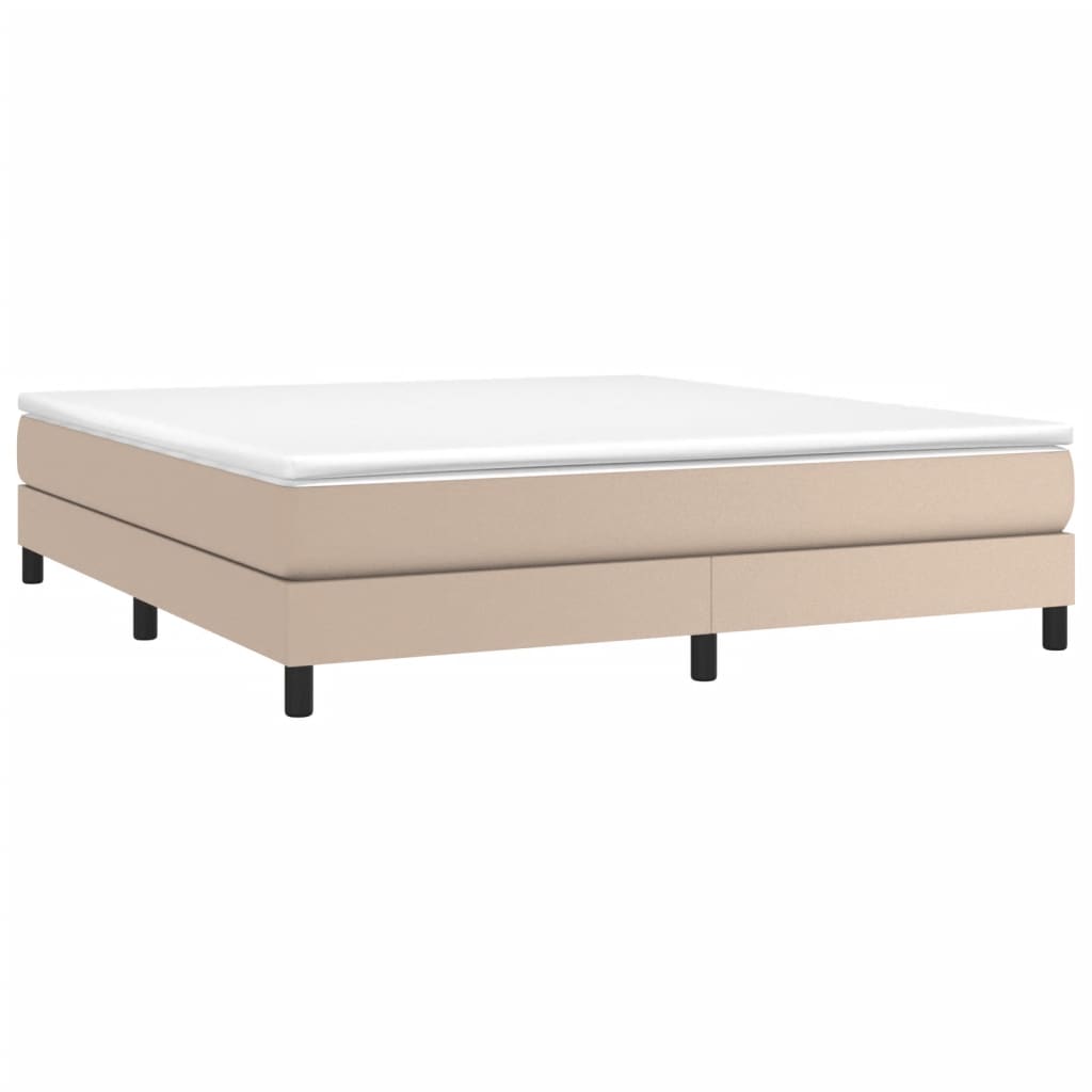 vidaXL Estructura cama sin colchón cuero sintético capuchino 160x200cm