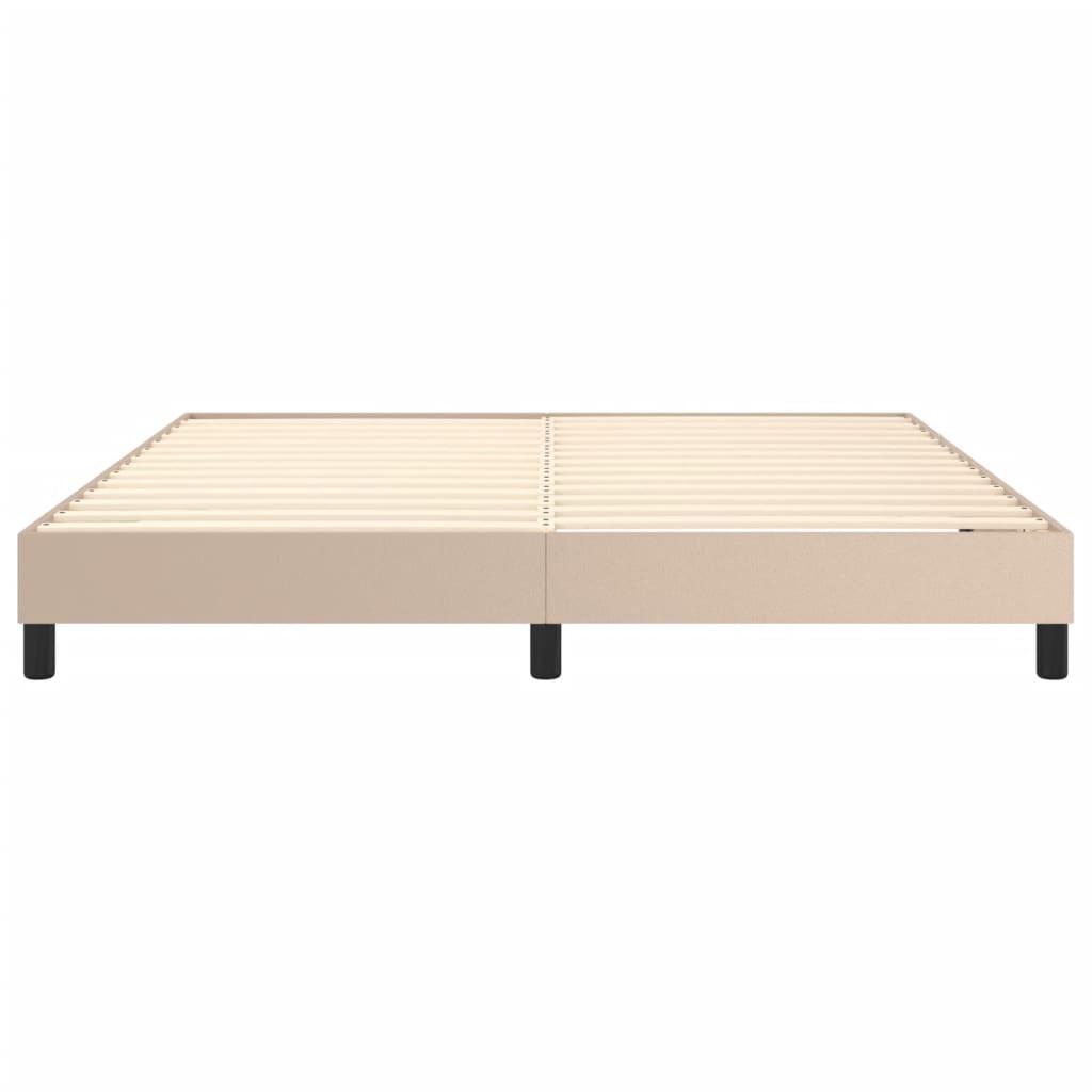 vidaXL Estructura cama sin colchón cuero sintético capuchino 160x200cm