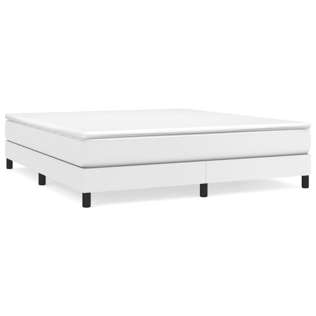 vidaXL Estructura de cama sin colchón cuero sintético blanco 180x200cm