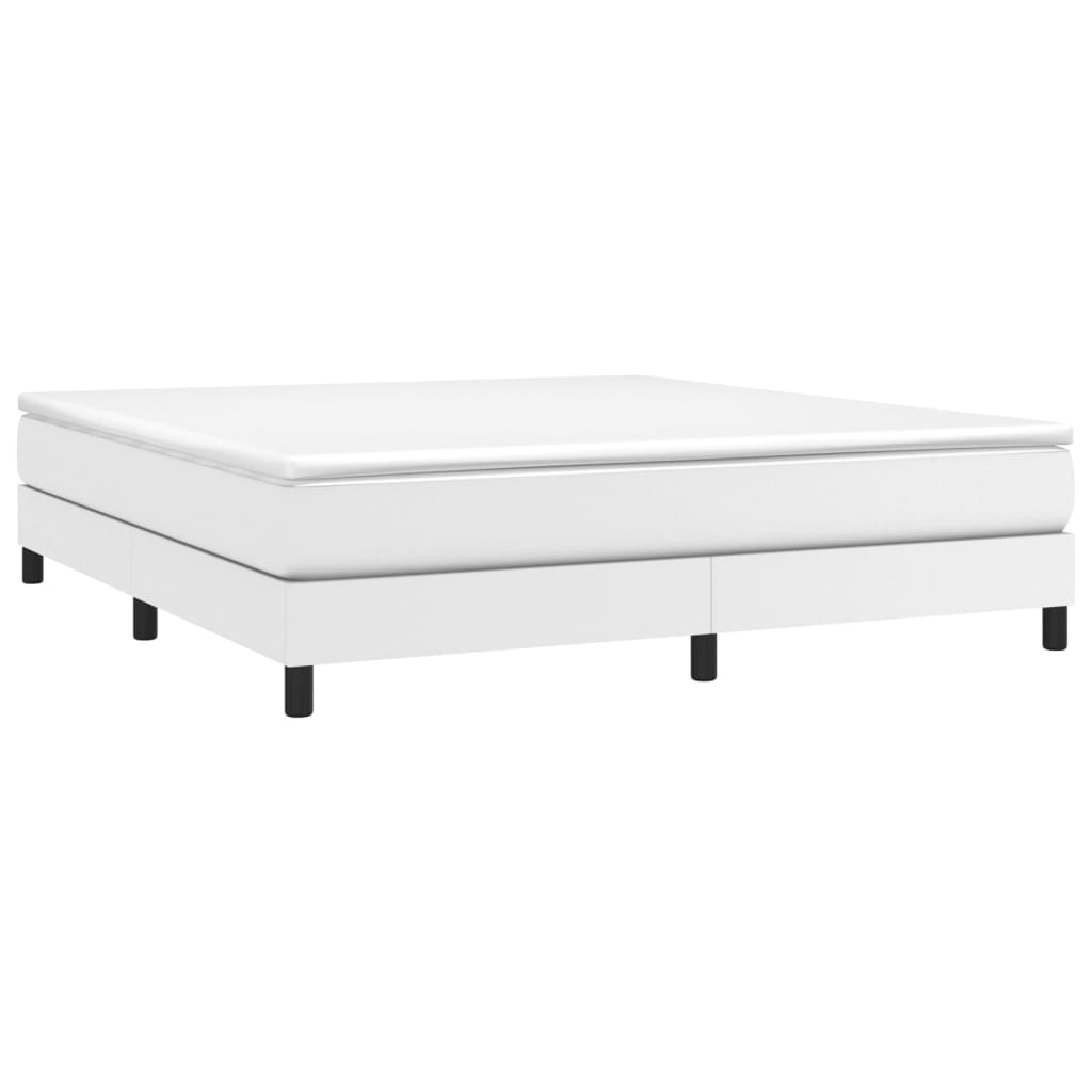 vidaXL Estructura de cama sin colchón cuero sintético blanco 180x200cm