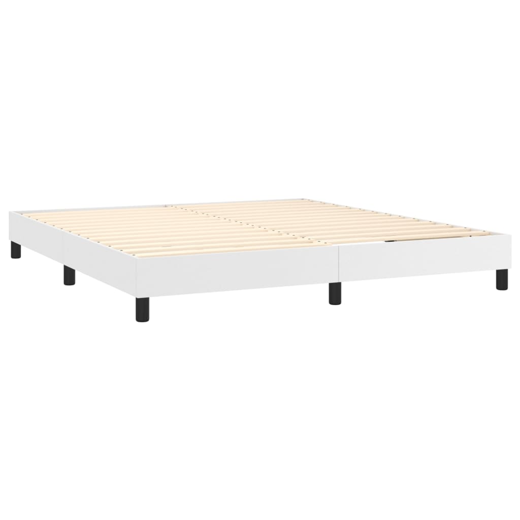 vidaXL Estructura de cama sin colchón cuero sintético blanco 180x200cm