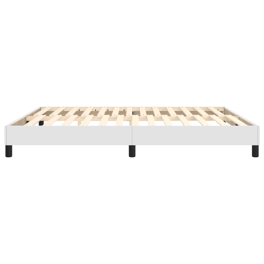 vidaXL Estructura de cama sin colchón cuero sintético blanco 180x200cm