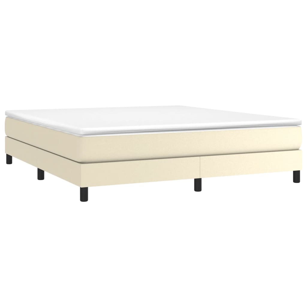 vidaXL Estructura de cama sin colchón cuero sintético crema 180x200 cm