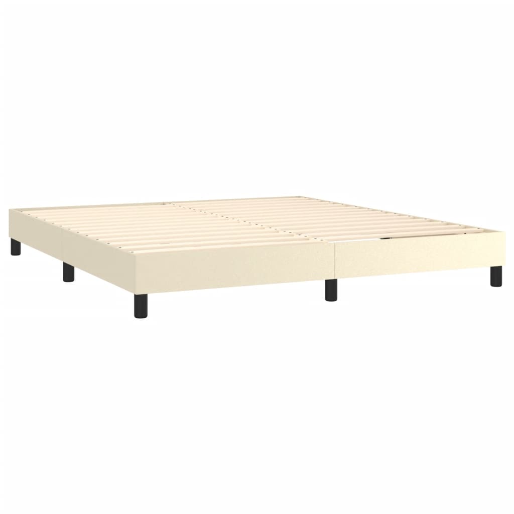 vidaXL Estructura de cama sin colchón cuero sintético crema 180x200 cm