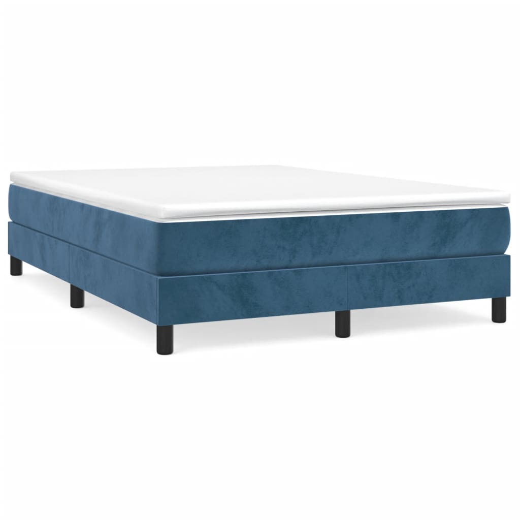 vidaXL Estructura de cama sin colchón terciopelo azul oscuro 140x190cm