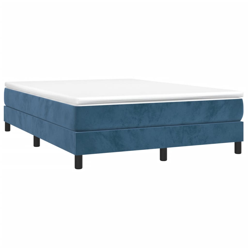 vidaXL Estructura de cama sin colchón terciopelo azul oscuro 140x190cm