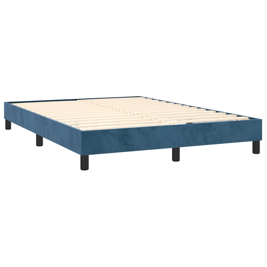 vidaXL Estructura de cama sin colchón terciopelo azul oscuro 140x190cm