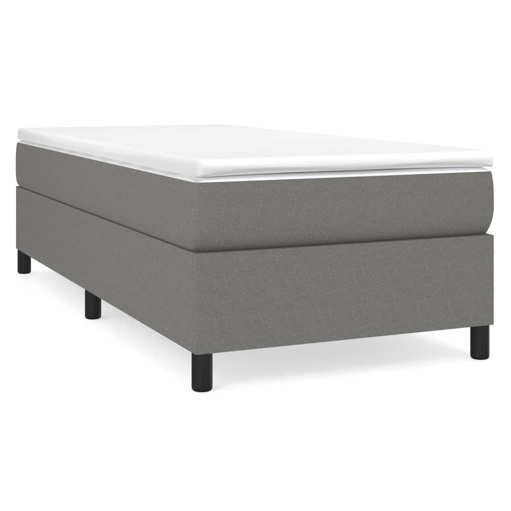 vidaXL Estructura de cama sin colchón tela gris oscuro 90x200 cm