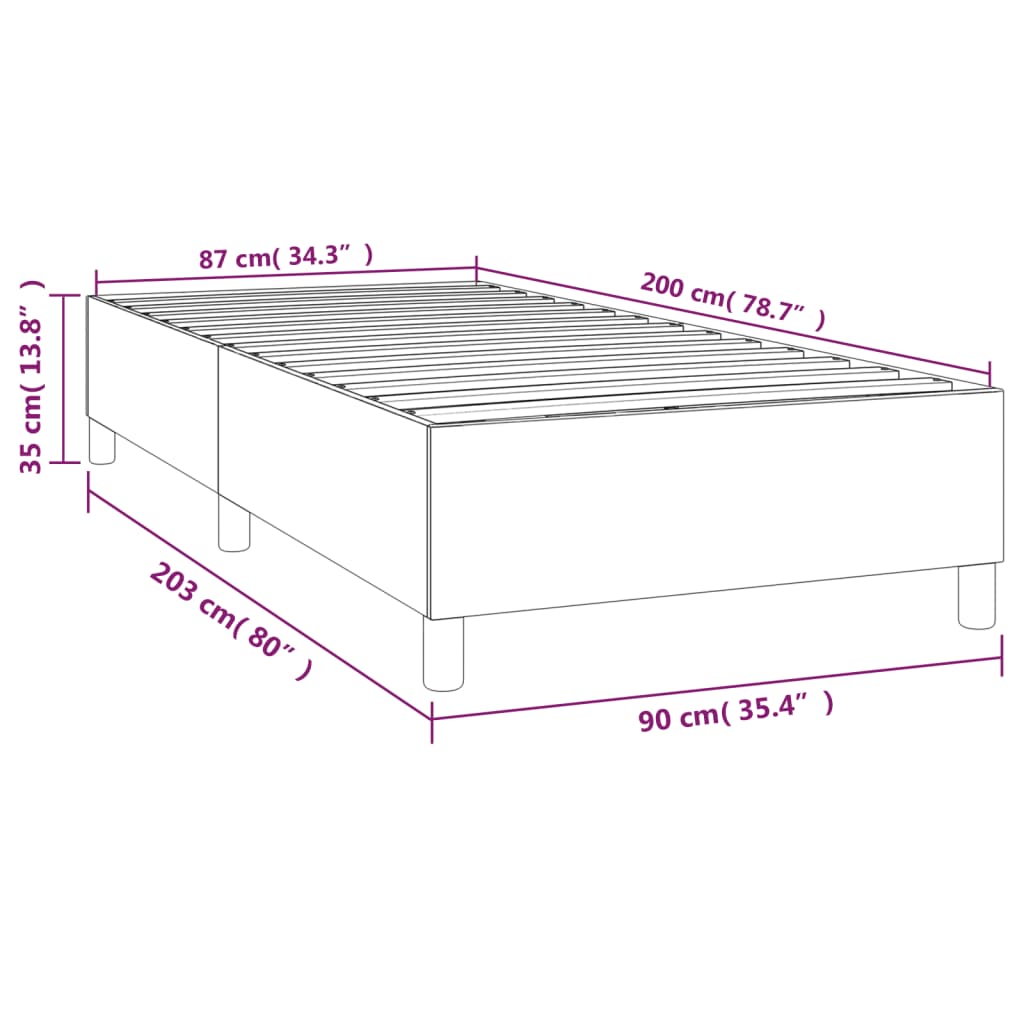 vidaXL Estructura de cama sin colchón tela gris oscuro 90x200 cm