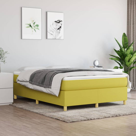 vidaXL Estructura de cama sin colchón tela verde 140x190 cm