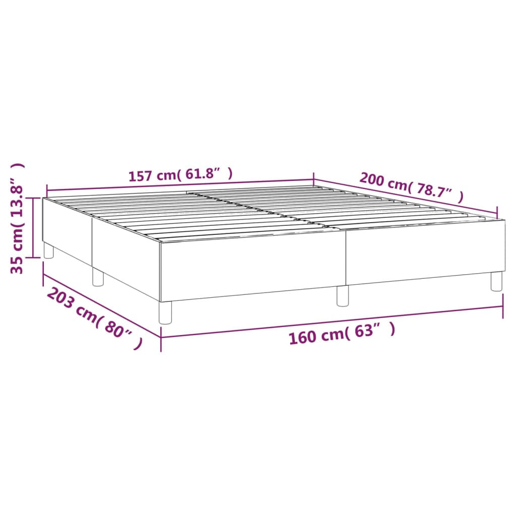 vidaXL Estructura de cama sin colchón tela verde 160x200 cm