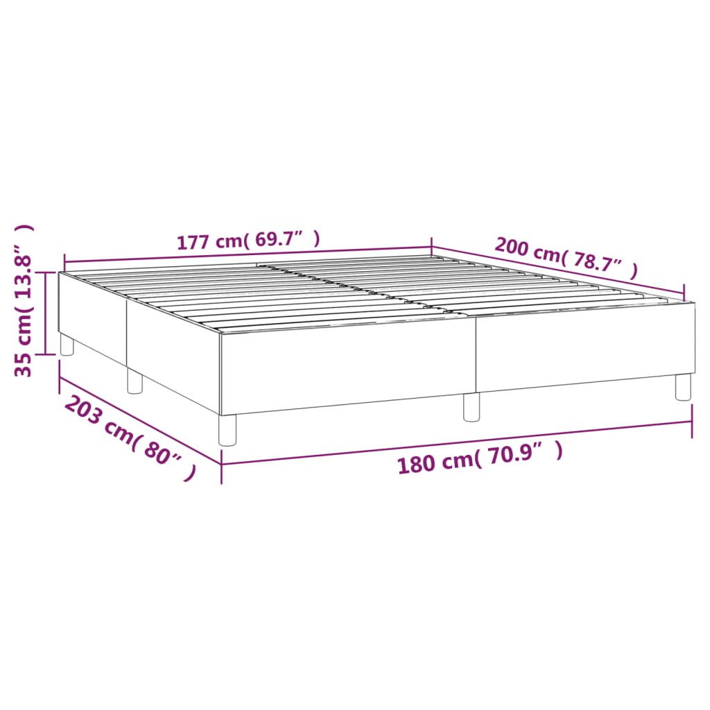 vidaXL Estructura de cama sin colchón tela verde 180x200 cm