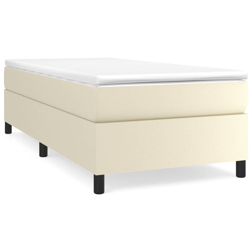 vidaXL Estructura de cama sin colchón cuero sintético crema 90x190 cm