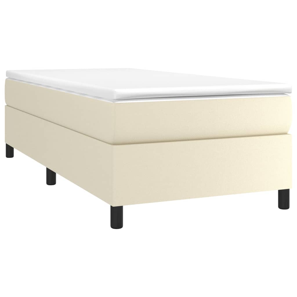 vidaXL Estructura de cama sin colchón cuero sintético crema 90x190 cm