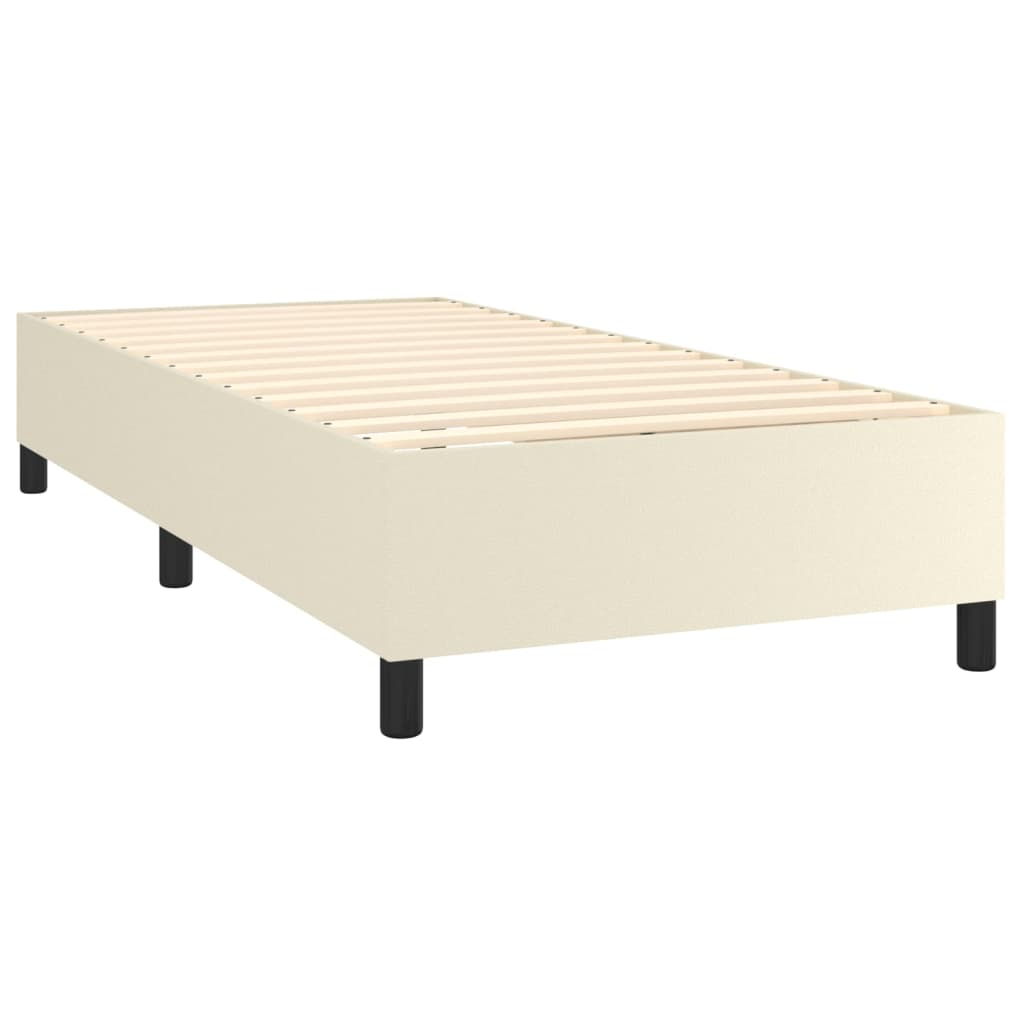 vidaXL Estructura de cama sin colchón cuero sintético crema 90x190 cm