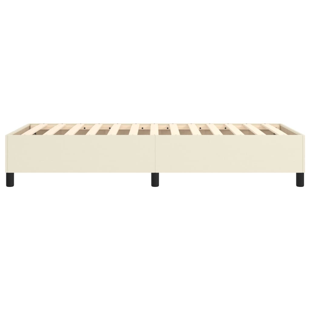 vidaXL Estructura de cama sin colchón cuero sintético crema 90x190 cm