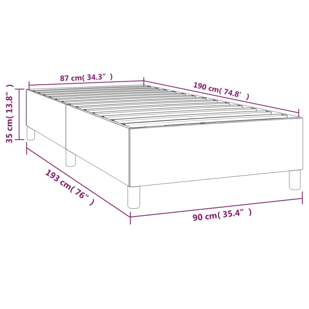 vidaXL Estructura de cama sin colchón cuero sintético crema 90x190 cm