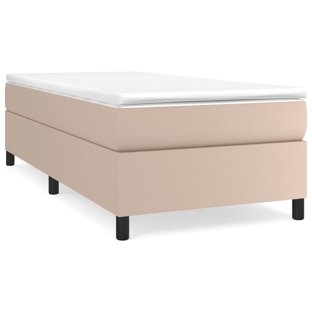 vidaXL Estructura cama sin colchón cuero sintético capuchino 90x200 cm