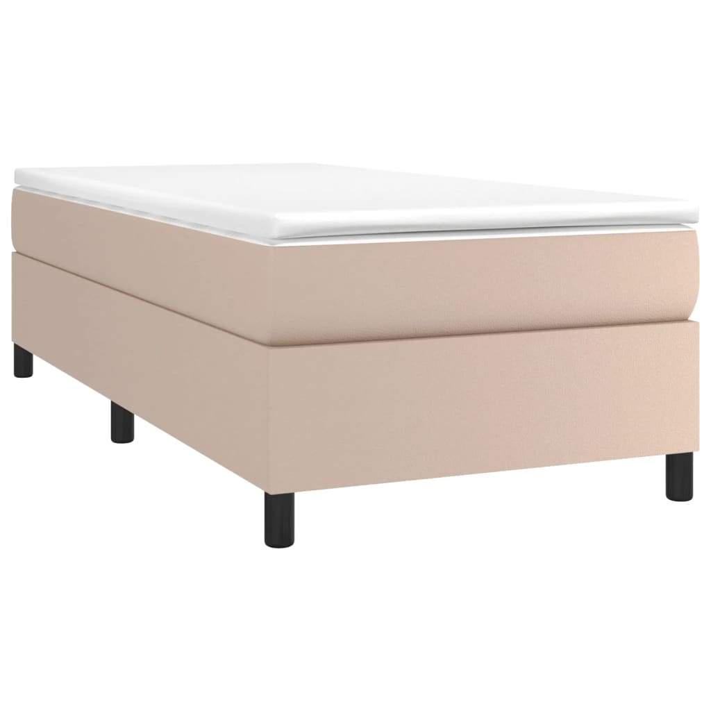 vidaXL Estructura cama sin colchón cuero sintético capuchino 90x200 cm