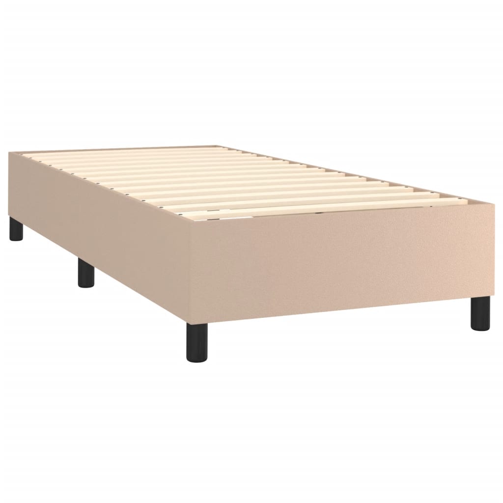 vidaXL Estructura cama sin colchón cuero sintético capuchino 90x200 cm