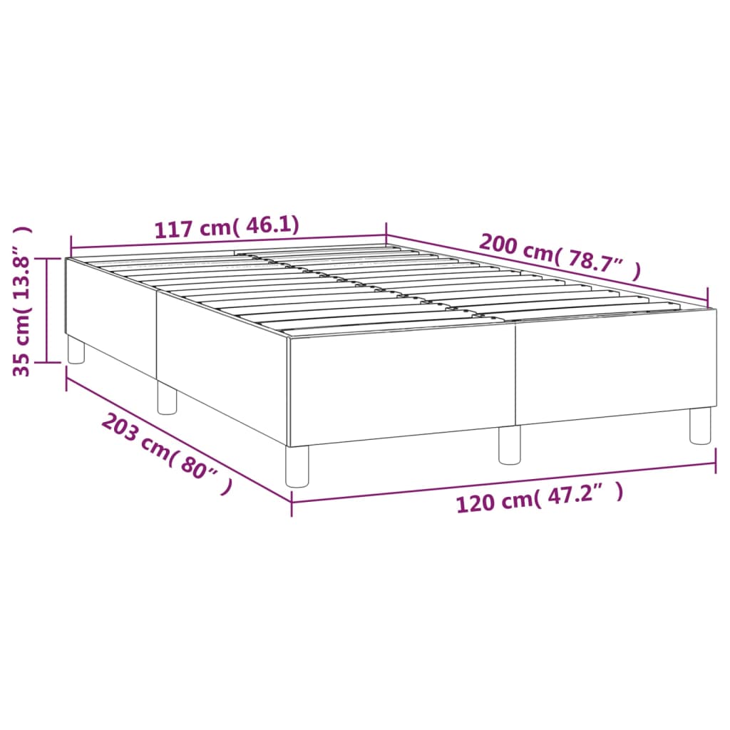 vidaXL Estructura de cama sin colchón cuero sintético negro 120x200 cm