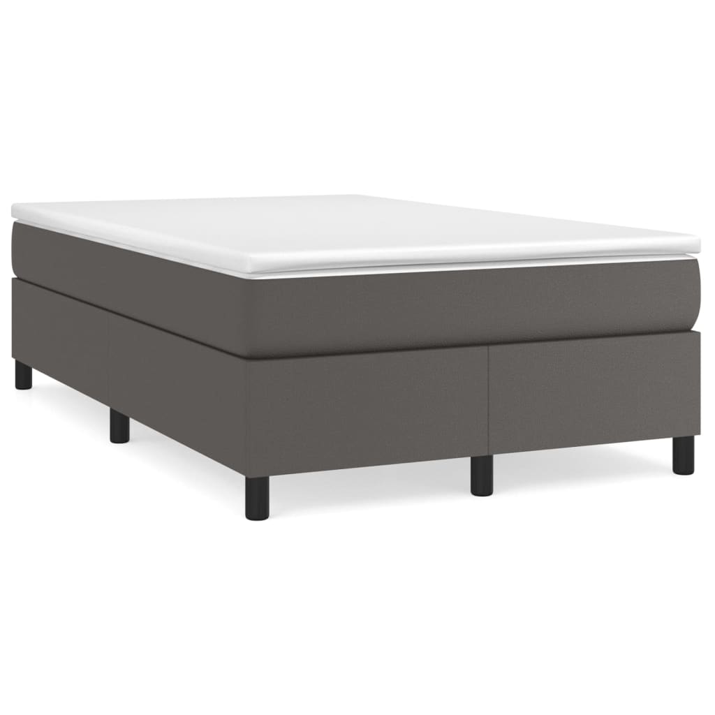 vidaXL Estructura de cama sin colchón cuero sintético gris 120x200 cm