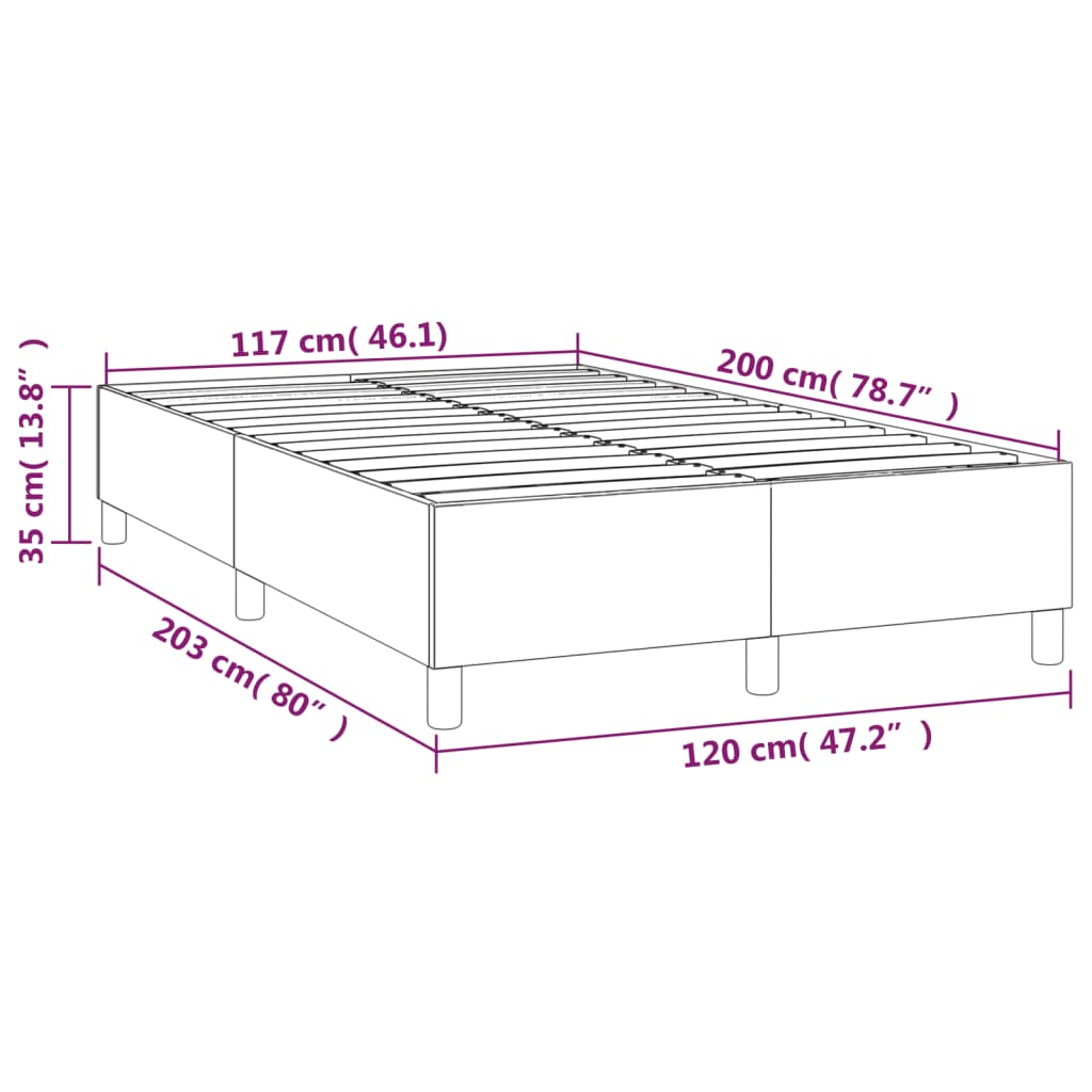 vidaXL Estructura de cama sin colchón cuero sintético gris 120x200 cm