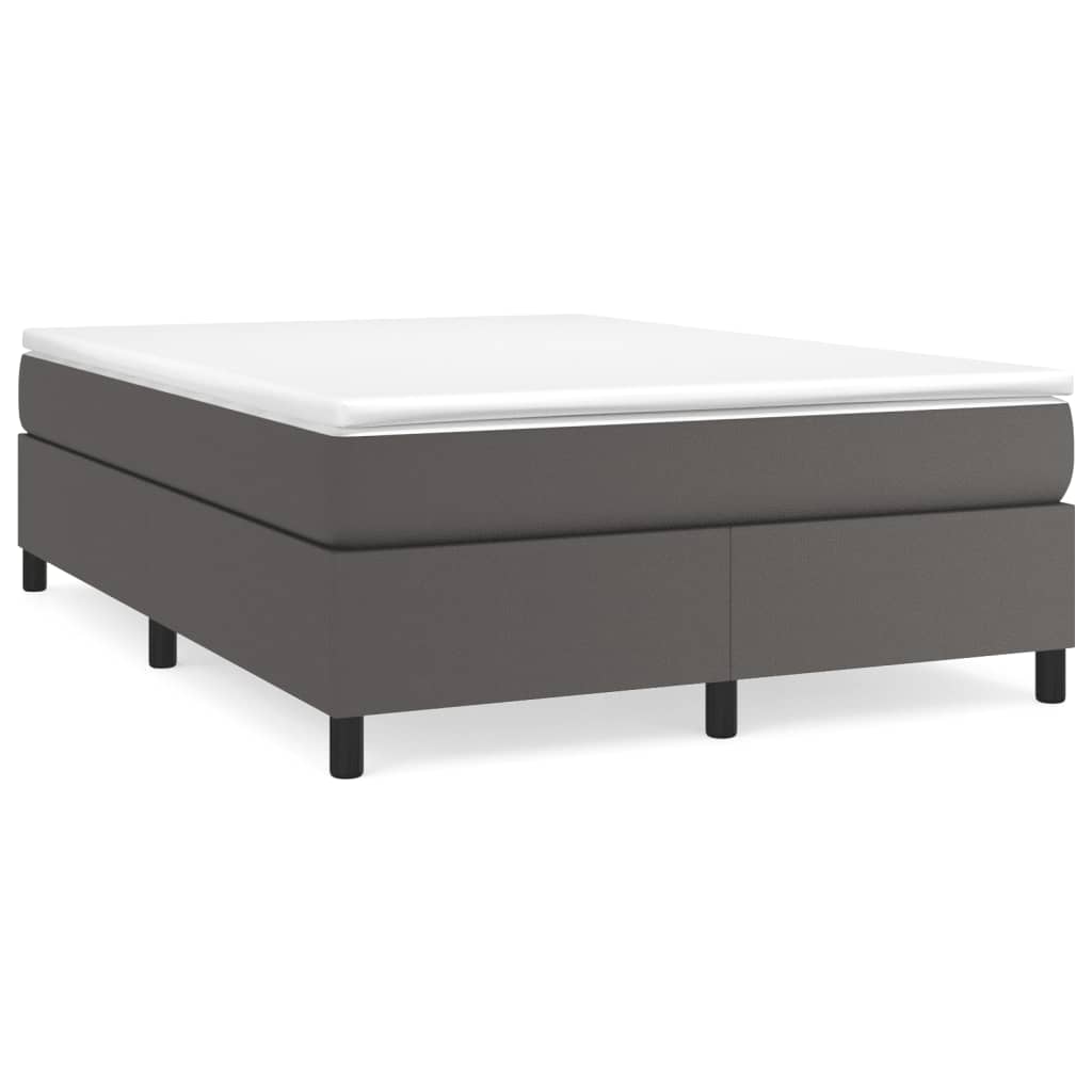 vidaXL Estructura de cama sin colchón cuero sintético gris 140x200 cm