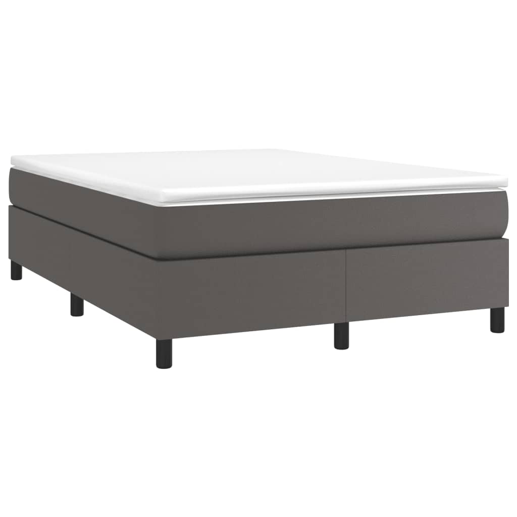 vidaXL Estructura de cama sin colchón cuero sintético gris 140x200 cm