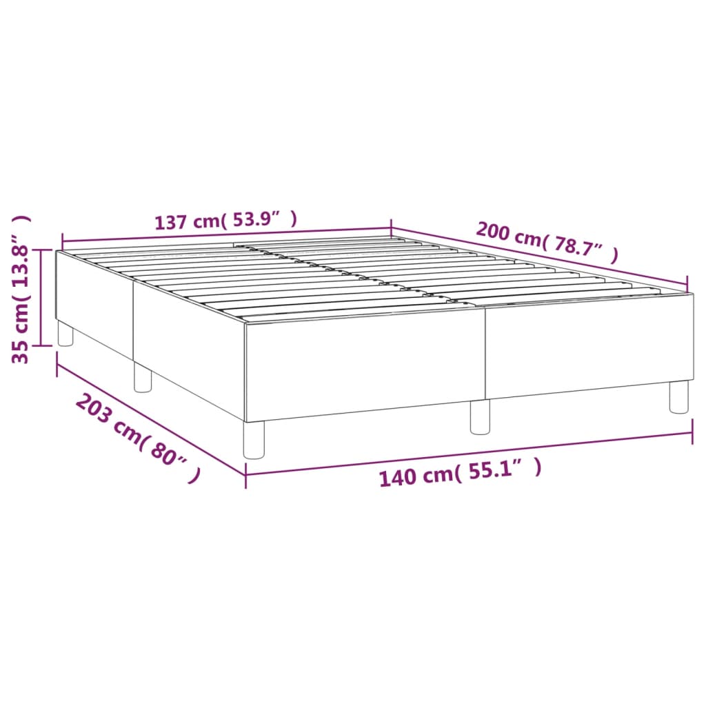 vidaXL Estructura de cama sin colchón cuero sintético gris 140x200 cm