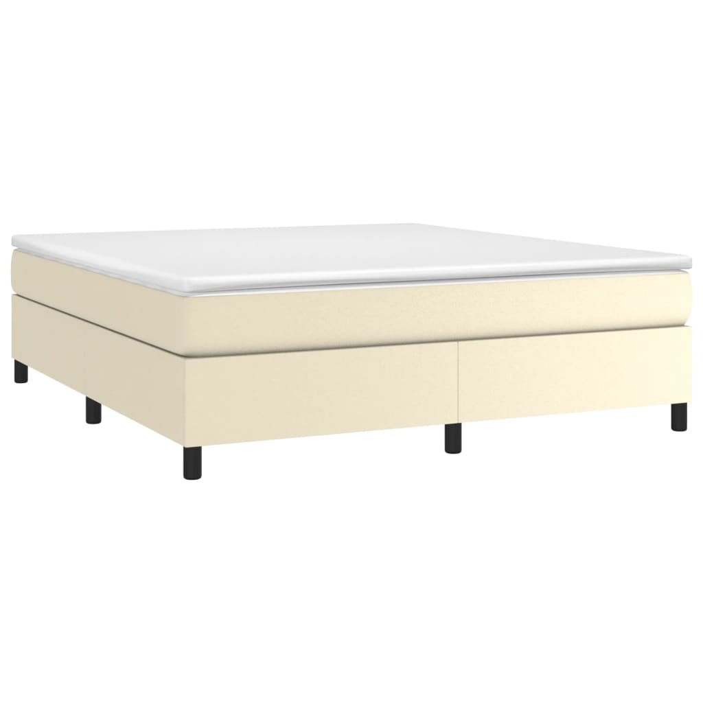 vidaXL Estructura de cama sin colchón cuero sintético crema 160x200 cm